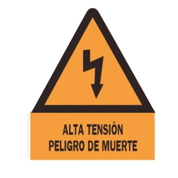 SOFAMEL 720160 SENYAL ALUMINI CE-21S "ALTA TENSIÓN PELIGRO DE MUERTE" 210mm
